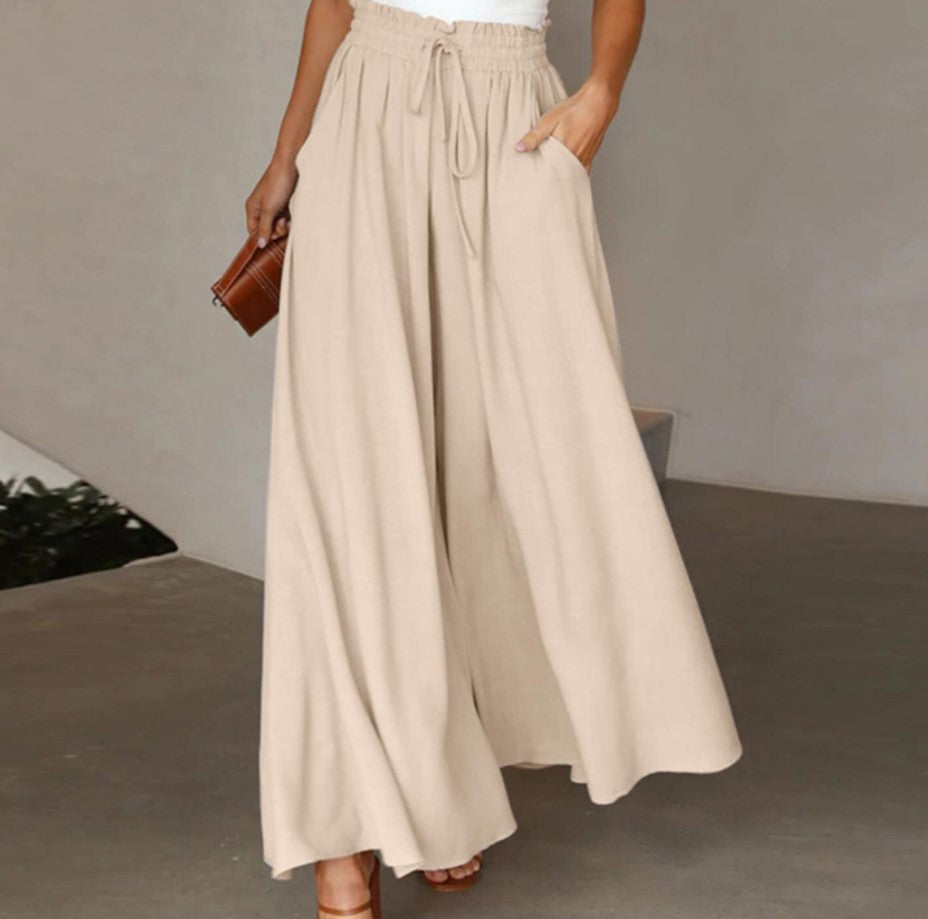Wide Leg High Waist Long Pants