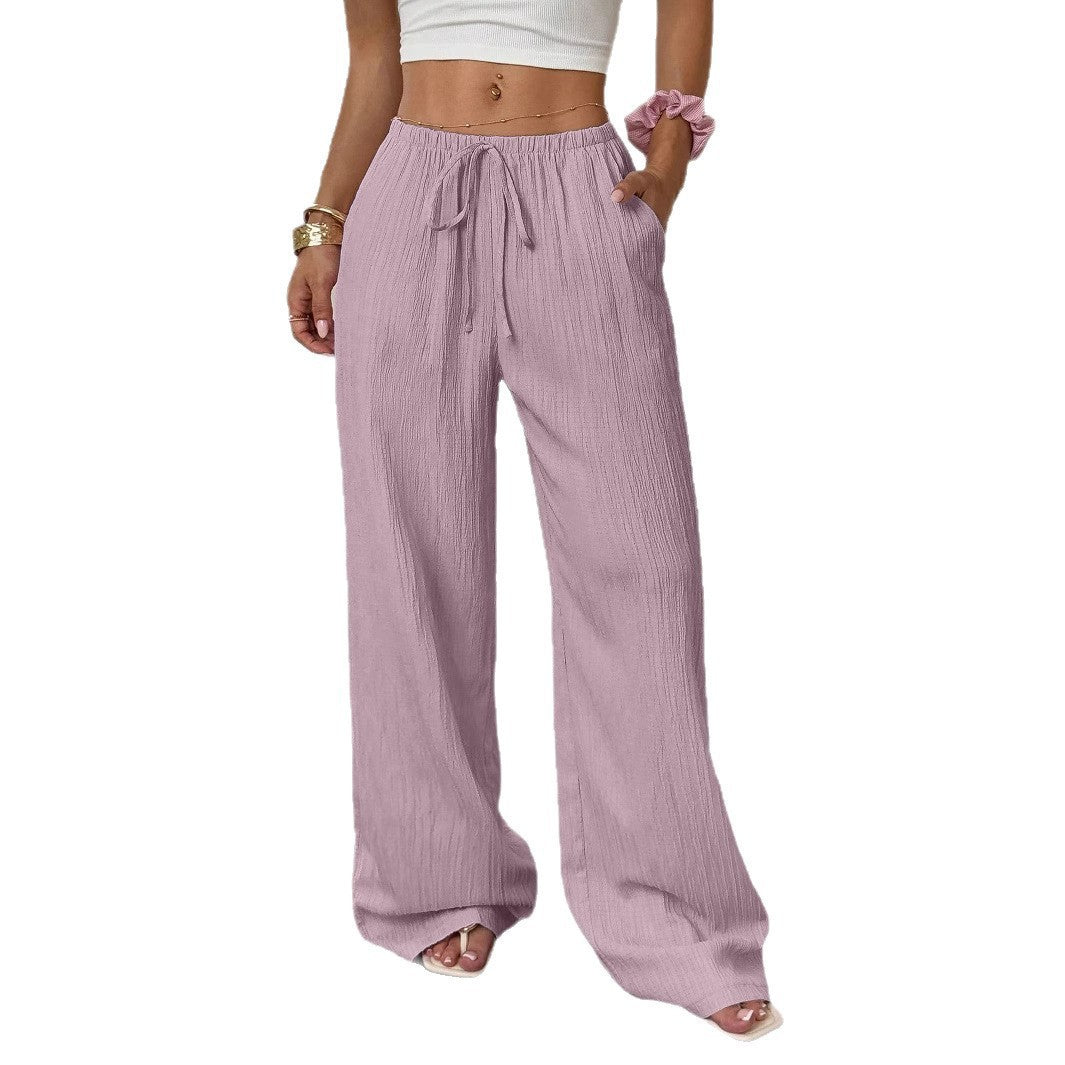 Women's Casual Pants with Diagonal Pockets