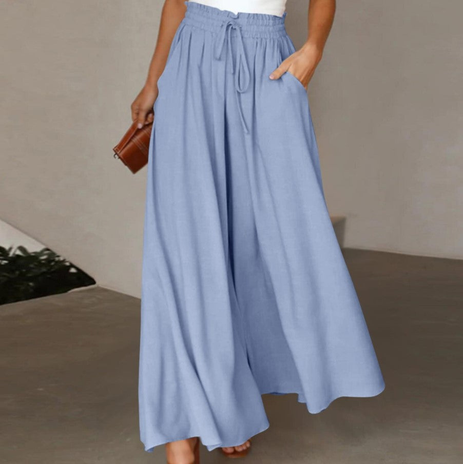 Wide Leg High Waist Long Pants