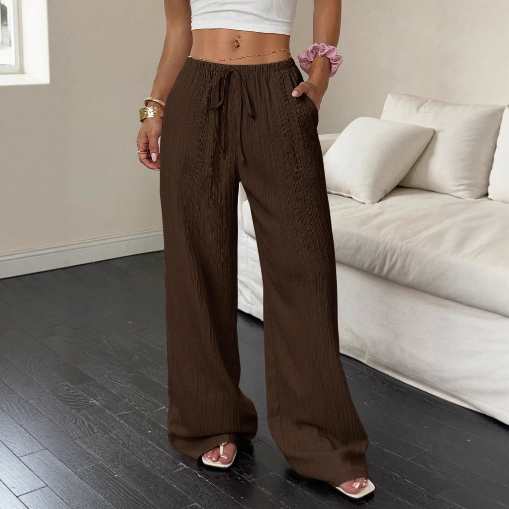 Women's Casual Pants with Diagonal Pockets