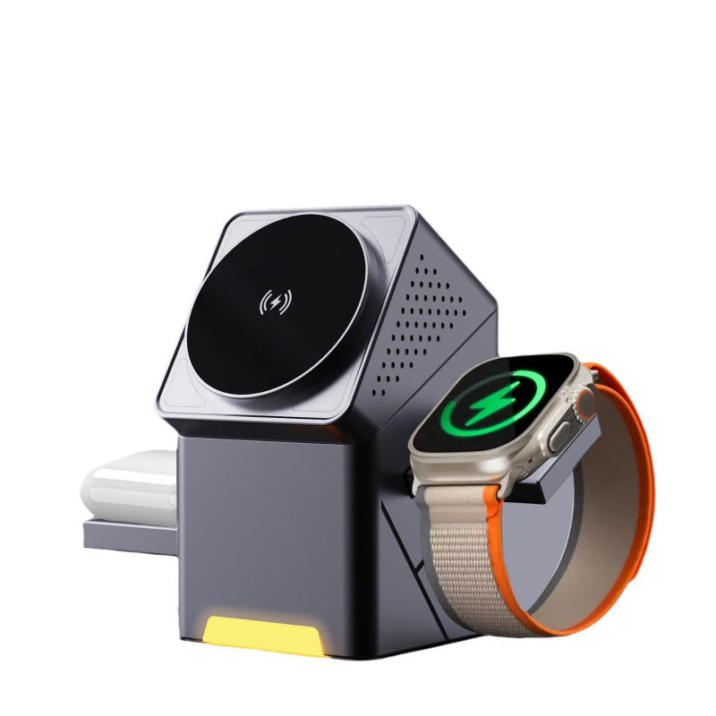 R28 Rotating Wireless Charger Stand for Phone Earphone Watch