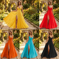 Summer Lace-Up Back Slit Long Dress